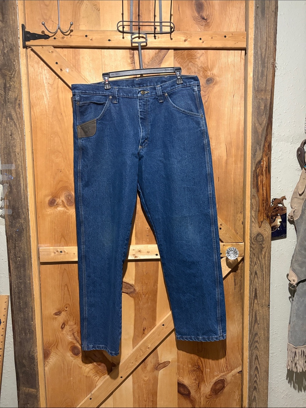 Wrangler Men’s Relaxed Fit Dark Blue Denim Jeans